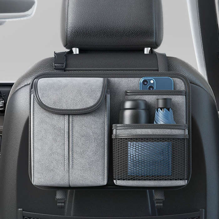Car Seat Back Organizer Multifunctional Storage Bag Decorative Products(Gray)