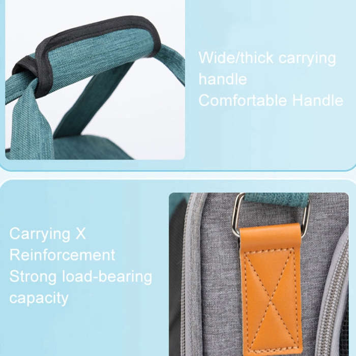 Outdoor Portable Shoulder Pet Backpack Handheld Foldable Breathable Cat Bag(Style 6 Blue)