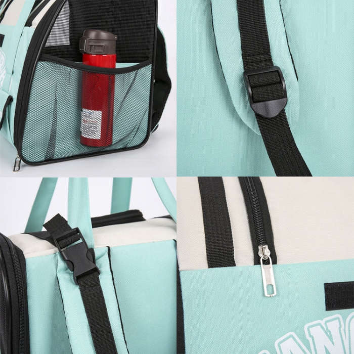 Simple Contrasting Pet Backpack Space Capsule Cat Bag Shoulder Dog Bag(Model 5 Blue)
