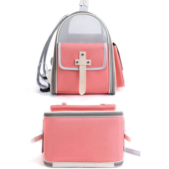 Outdoor Cat Backpack Large Capacity Breathable Pet Bag(Model 7 Pink)