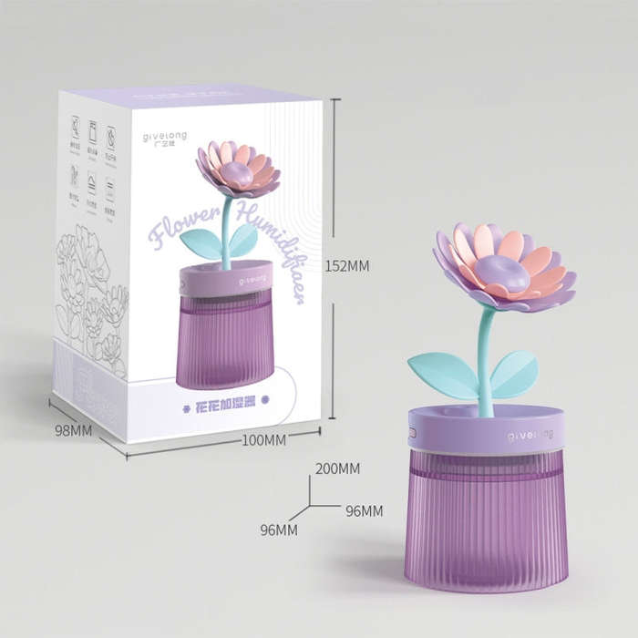Flower Spray Hhydrating Colorful Atmosphere Light USB Aromatherapy Humidifier, Color: Sunflower P...