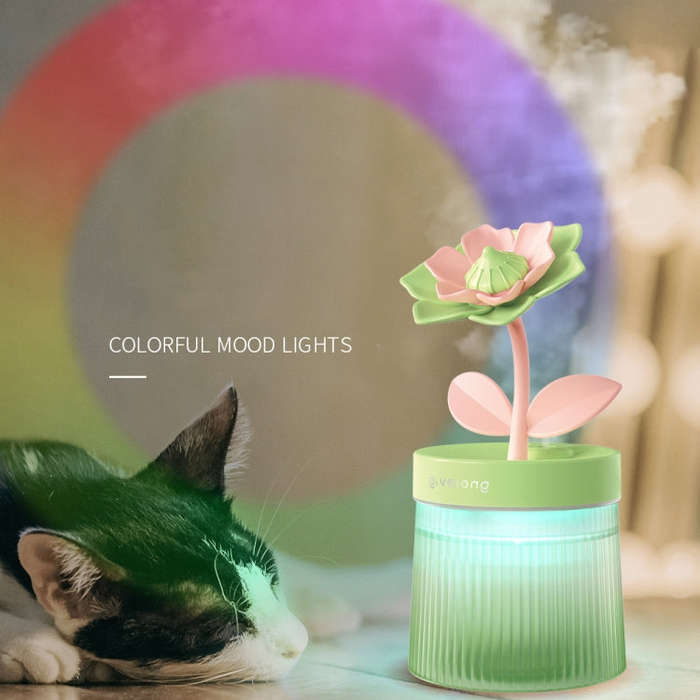Flower Spray Hhydrating Colorful Atmosphere Light USB Aromatherapy Humidifier, Color: Sunflower P...