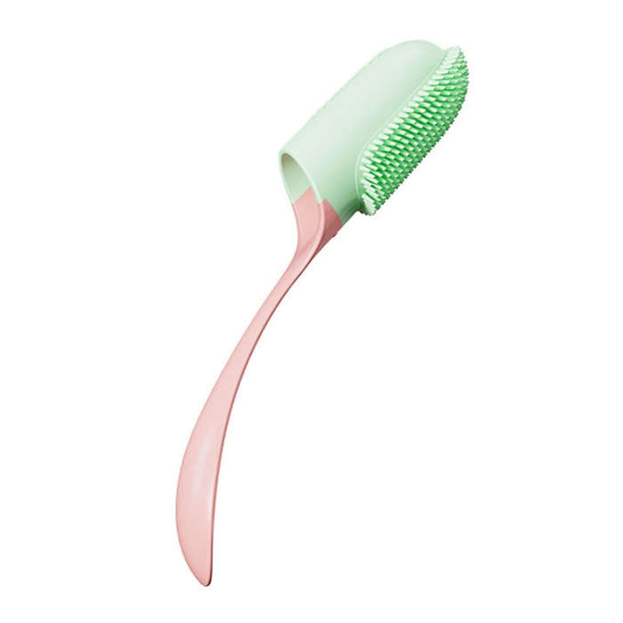 Pets Finger Toothbrush With Handle Dogs And Cats Oral Cleaning Tools(Pink)