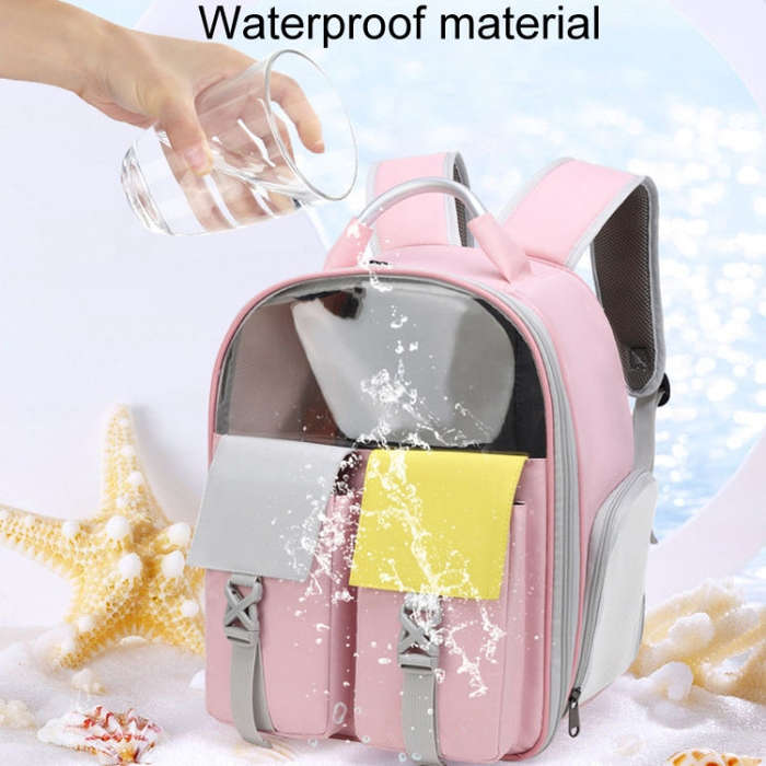 Pets Colorful Double Shoulder Bag Cats And Dogs Outing Carrying Capsule Backpacks(Model 6 Pink)