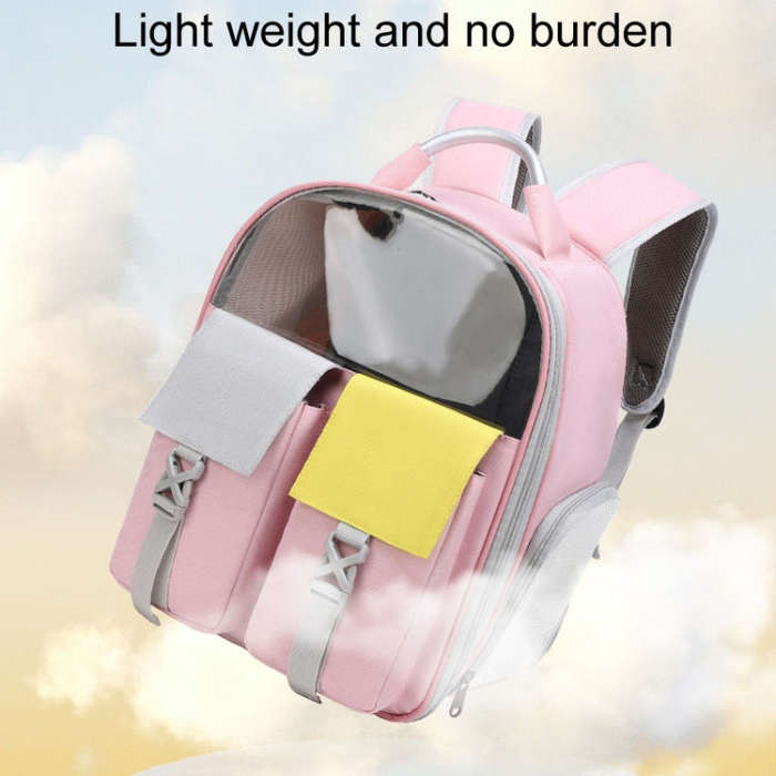 Pets Colorful Double Shoulder Bag Cats And Dogs Outing Carrying Capsule Backpacks(Model 6 Pink)
