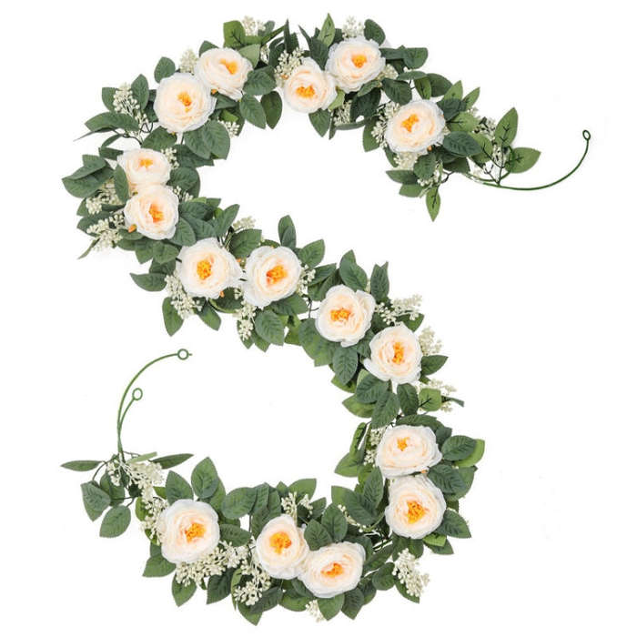 2pcs 2m Simulation Flower Rattan Party Decoration Forest Wedding Arrangement Artificial Rose Ratt...