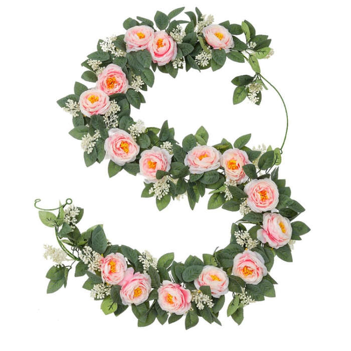 2pcs 2m Simulation Flower Rattan Party Decoration Forest Wedding Arrangement Artificial Rose Ratt...