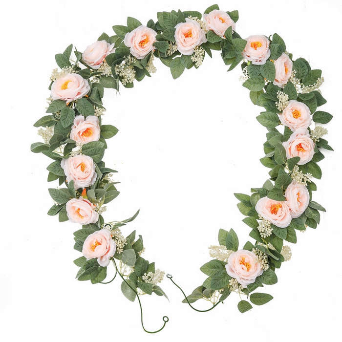 2pcs 2m Simulation Flower Rattan Party Decoration Forest Wedding Arrangement Artificial Rose Ratt...