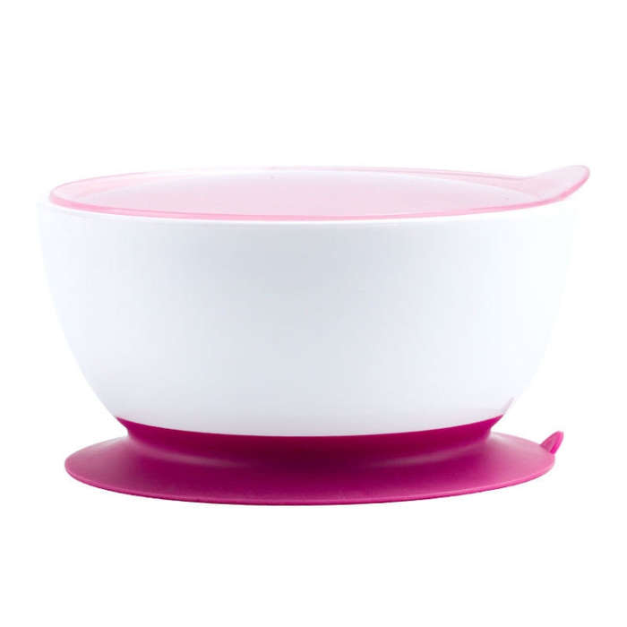Infant Complementary Food Bowl With Lid Baby Feeding Tableware Suction Cup Bowl(Red)