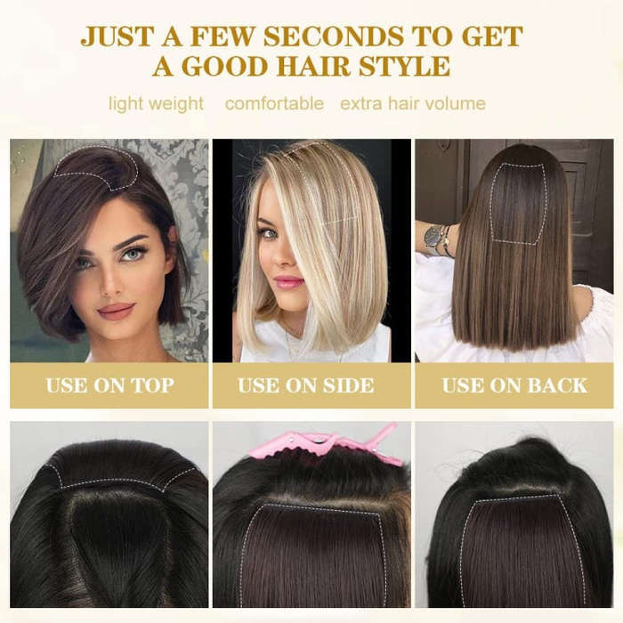 Invisible Pad Hair Roots Both Sides Puffy Wig Piece Faux Hair Extension Pad Hair Piece, Color: 10...