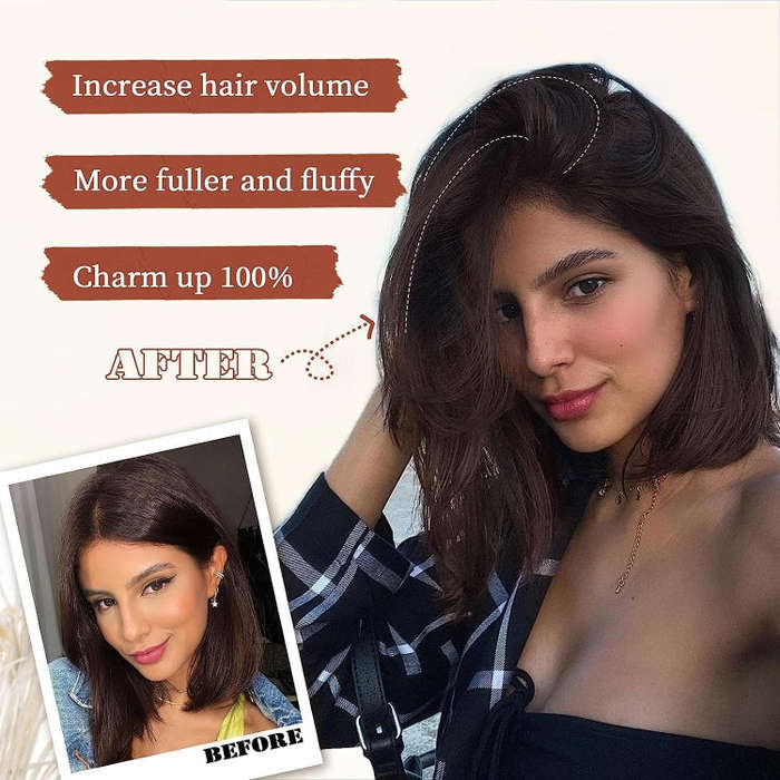 Invisible Pad Hair Roots Both Sides Puffy Wig Piece Faux Hair Extension Pad Hair Piece, Color: 10...