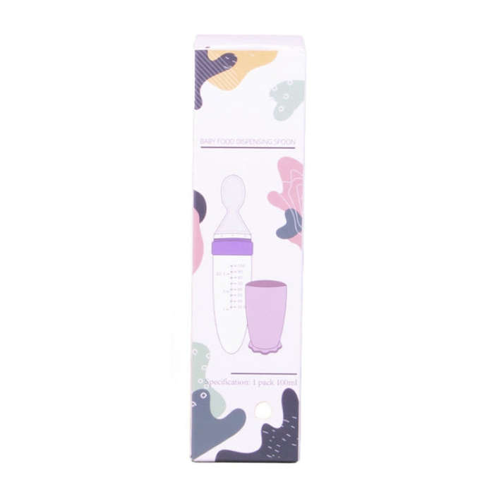 Infant Silicone Rice Paste Spoon Squeeze Feeding Soft Scoop Baby Complementary Food Tableware(Brown)