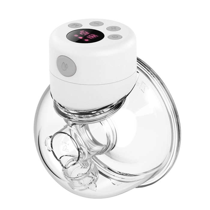 S12 LCD Screen Smart Large Capacity Portable Wearable Silent Electric Breast Pump, Color: White