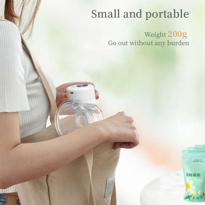 S12 LCD Screen Smart Large Capacity Portable Wearable Silent Electric Breast Pump, Color: White