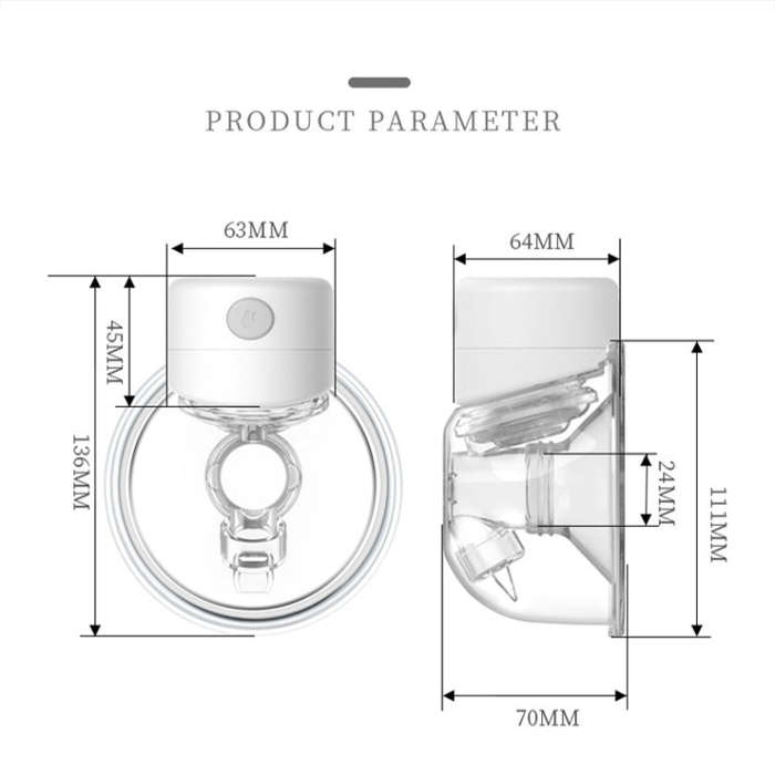 S12 LCD Screen Smart Large Capacity Portable Wearable Silent Electric Breast Pump, Color: White