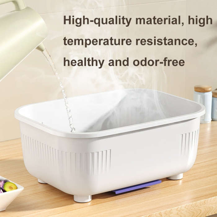 Household Dustproof Kitchen Tableware Storage Box Tableware Drain Rack, Spec: S (Blue)
