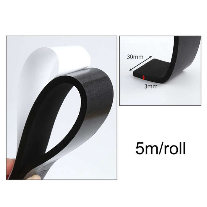 5m /Roll 3cm Width 3mm Thickness Foam Strips With Adhesive High Density Foam Closed Cell Tape Sea...