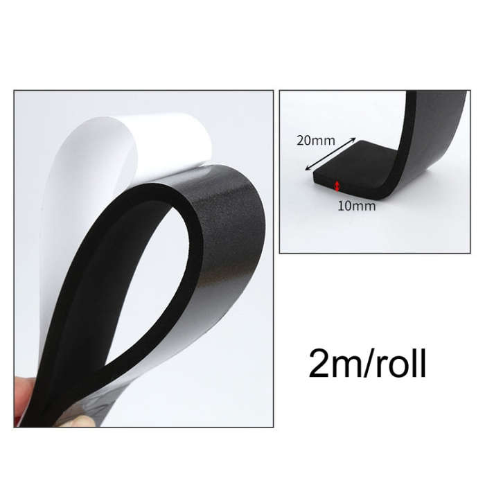2m /Roll  2cm Width 10mm Thickness Foam Strips With Adhesive High Density Foam Closed Cell Tape S...