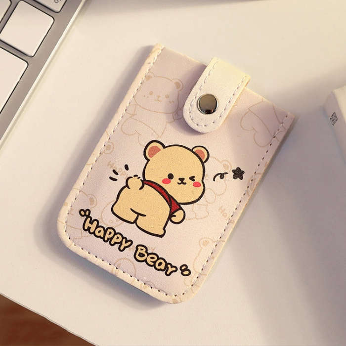 Pull-out Multi-card Slot ID Card Holder  Large Capacity Cartoon Card Bag, Color: Bear