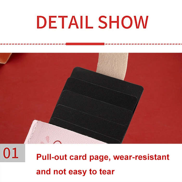 Pull-out Multi-card Slot ID Card Holder  Large Capacity Cartoon Card Bag, Color: Bear