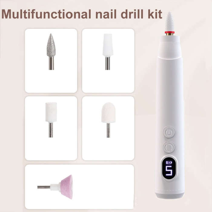 HX-10 LED Digital Display Multifunctional Nail Polisher Polishing and Exfoliating Manicure Tools(...