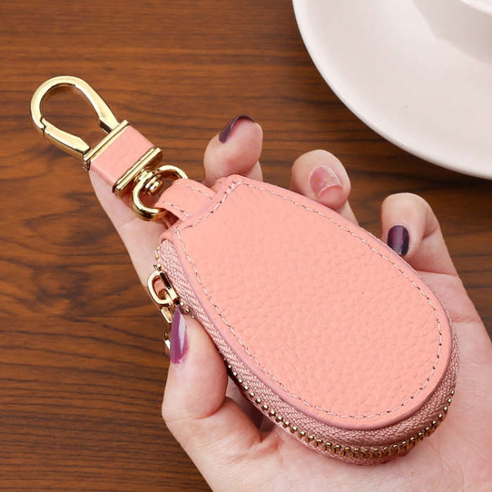 Universal Large Capacity Car Multifunctional Leather Key Storage Bag(Pink)