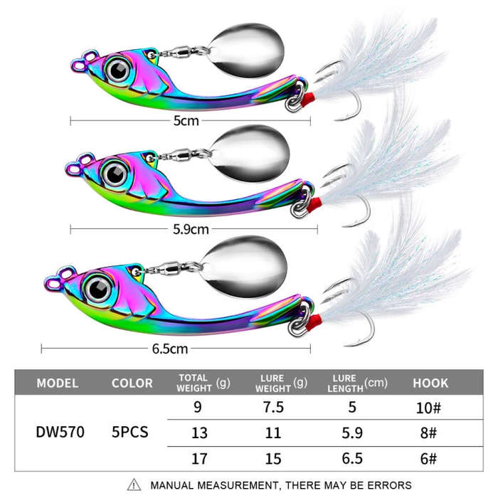 PROBEROS DW570 Fishing Lures Spinning Sequins Long Casting Tremor Swimming VIB Micro Tremor Zinc ...