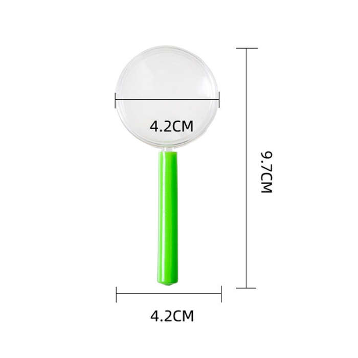 4pcs 40mm 3X Plastic Acrylic Lens Children Teaching Magnifier Color Handle Magnifying Glass, Colo...