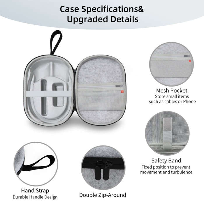JYS-APP001 For Apple Vision Pro Headset Storage Bag VR Glasses Anti-Scrape Portable Bag, Color: G...