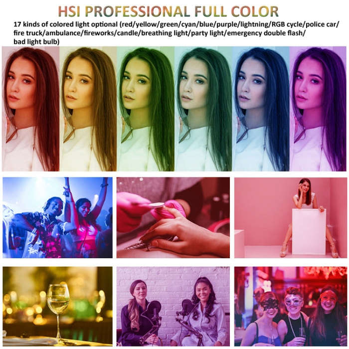RGB Fill Light Photography Lamp With Hidden Folding Phone Clip & Cold Shoe Interface F-615