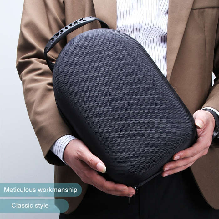 For Apple Vision Pro Storage Bag VR Headwear EVA Portable Hard Case(Cloth Pattern Black)
