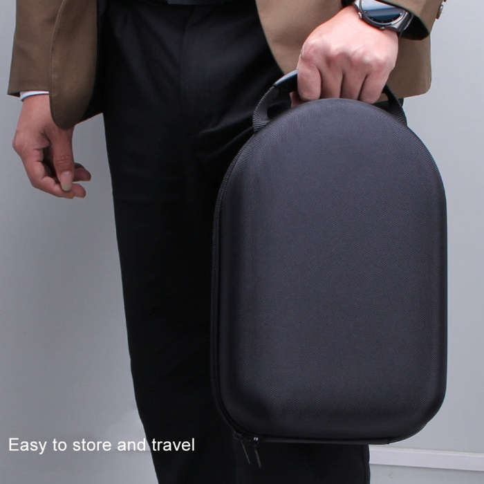For Apple Vision Pro Storage Bag VR Headwear EVA Portable Hard Case(Cloth Pattern Black)