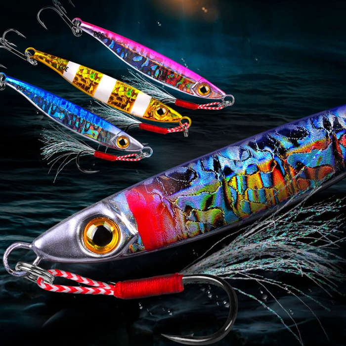 PROBEROS LF126 Long Casting Lead Fish Bait Freshwater Sea Fishing Fish Lures Sequins, Weight: 15g...
