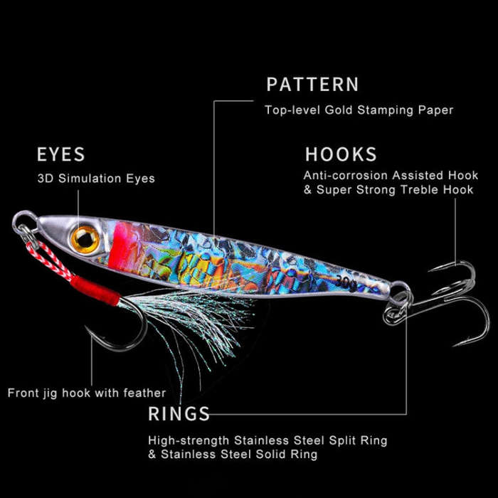PROBEROS LF126 Long Casting Lead Fish Bait Freshwater Sea Fishing Fish Lures Sequins, Weight: 15g...