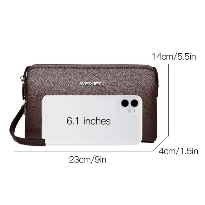 WEIXIER W125 Men Clutch Bag Password Zipper Business Phone Case(Black)