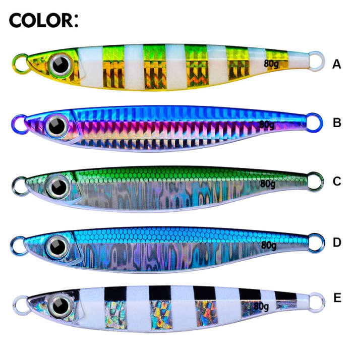 PROBEROS LF121 Fast Sinking Laser Boat Fishing Sea Fishing Lure Iron Plate Bait, Weight: 60g(Colo...