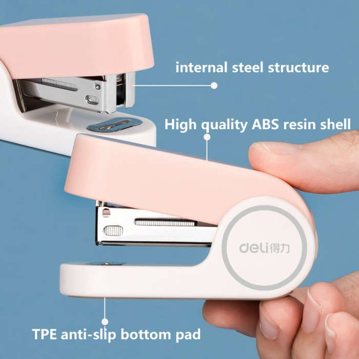Deli Mini Stapler Includes 830 Staples ,12 Sheet Capacity(Blue)