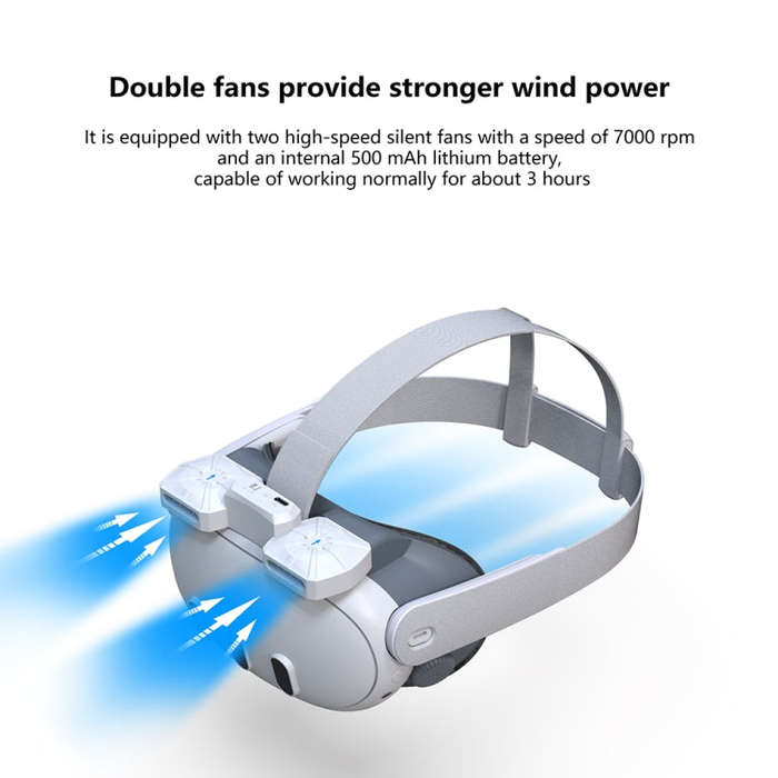For Quest 3 Air Circulation Heat Dissipation Replacement Mask With Fan Anti-Fogging VR Mask Acces...