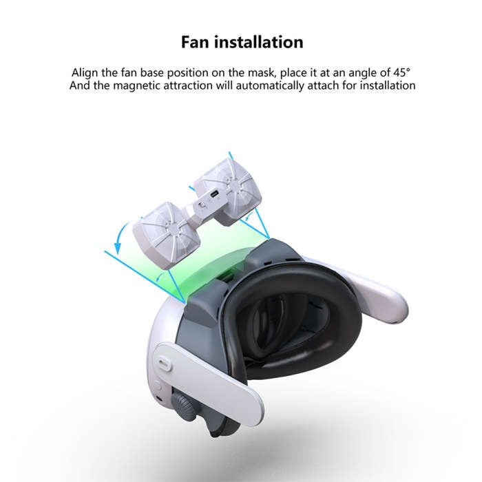 For Quest 3 Air Circulation Heat Dissipation Replacement Mask With Fan Anti-Fogging VR Mask Acces...