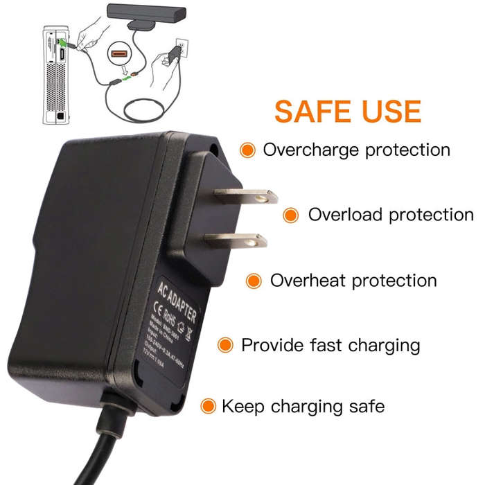 For Microsoft Xbox 360 Kinect Sensor Charger USB AC Adapter Power Supply(US Plug)