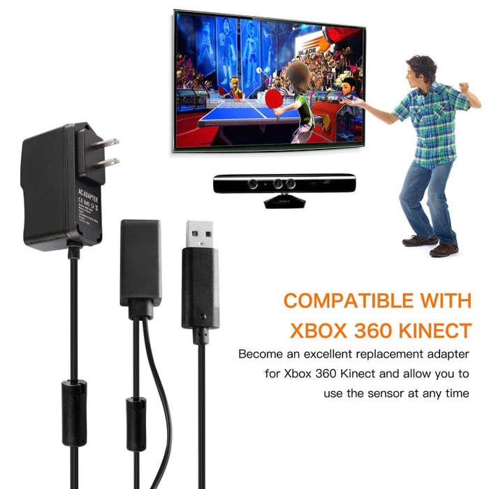 For Microsoft Xbox 360 Kinect Sensor Charger USB AC Adapter Power Supply(US Plug)