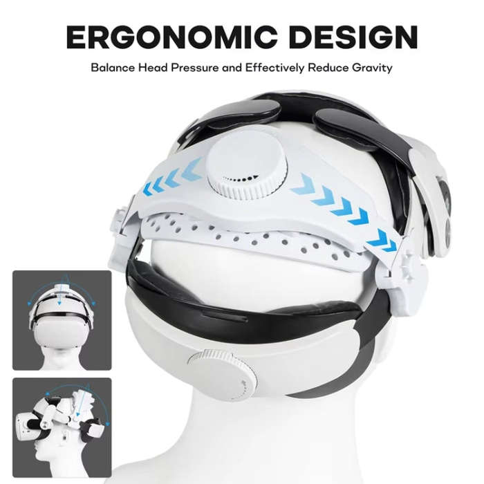 DEVASO VR Glasses Retractable Adjustable Headband Accessories For Quest 3S / Quest 3 / Quest 2 / ...