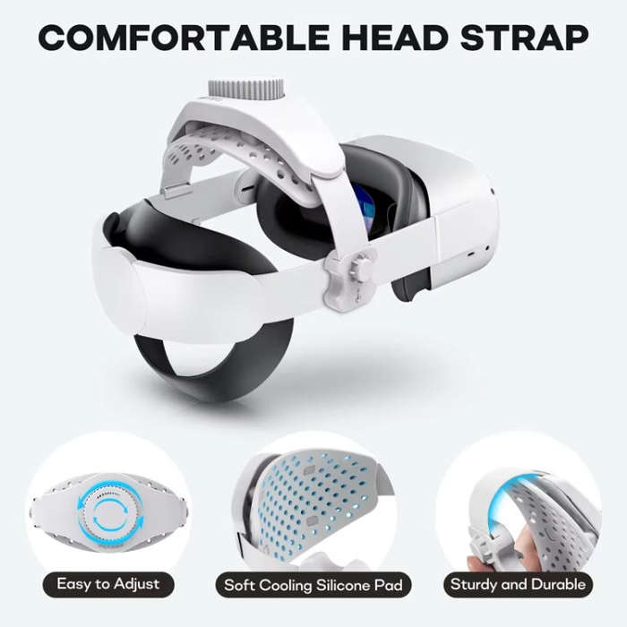 DEVASO VR Glasses Retractable Adjustable Headband Accessories For Quest 3S / Quest 3 / Quest 2 / ...