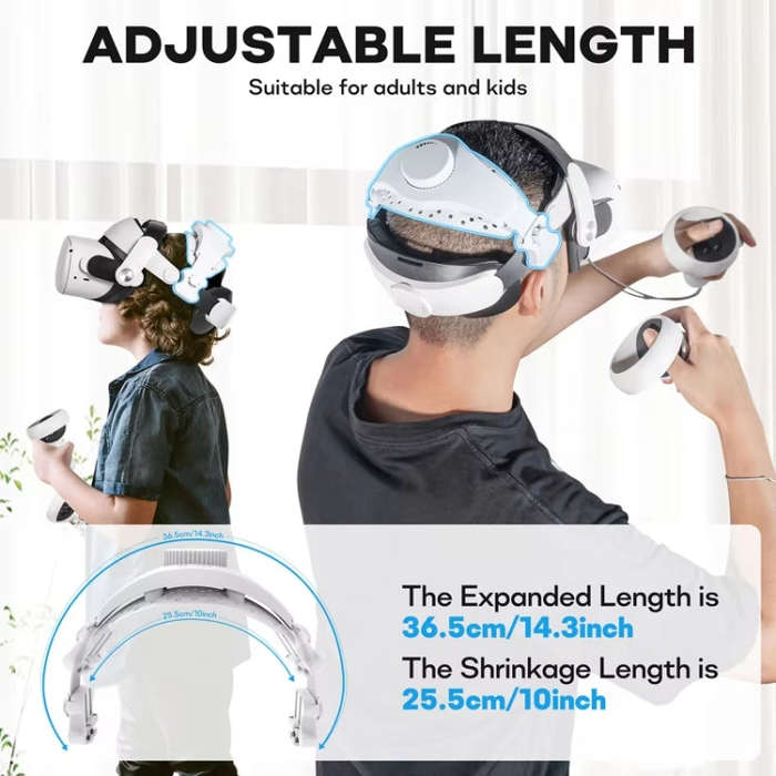 DEVASO VR Glasses Retractable Adjustable Headband Accessories For Quest 3S / Quest 3 / Quest 2 / ...