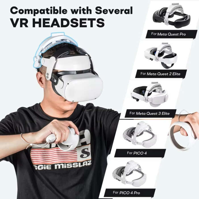 DEVASO VR Glasses Retractable Adjustable Headband Accessories For Quest 3S / Quest 3 / Quest 2 / ...