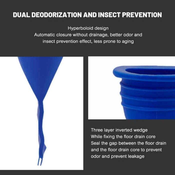 5pcs Silicone Floor Drain Plug Anti-Backflow Anti-odor Inner Core for Toilet Pipes Bathroom(Blue ...