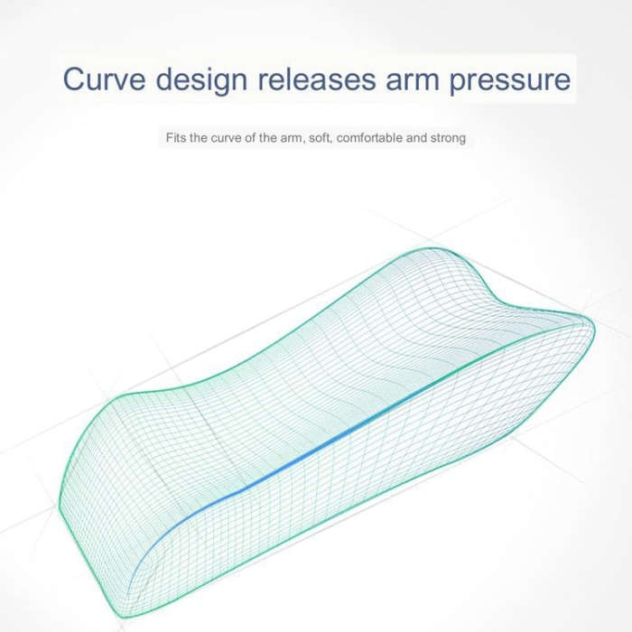 Curve Three-dimensional Support Memory Foam Office Chair Armrest Pad, Color: Gray