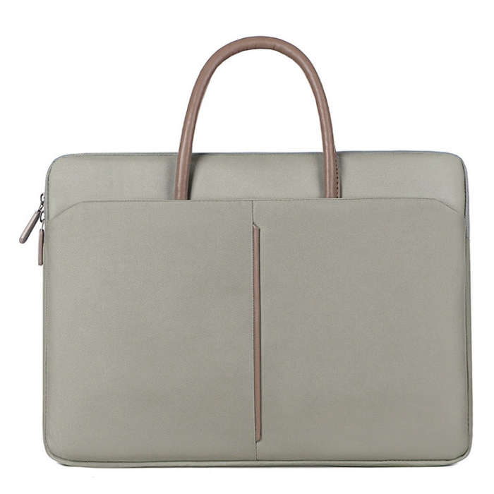 15 -15.6 Inch Oxford Cloth Laptop Bag Mens Womens Briefcase with PU Handle(Gray Green)