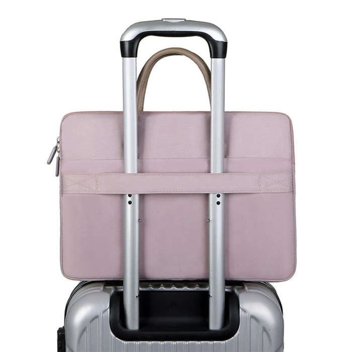 14 -14.6 Inch Oxford Cloth Laptop Bag Mens Womens Briefcase with PU Handle(Lotus Pink)