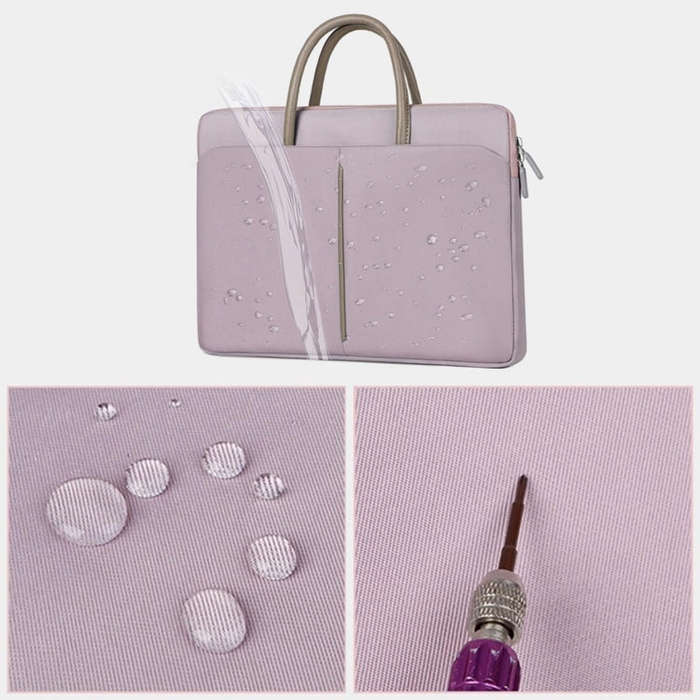 14 -14.6 Inch Oxford Cloth Laptop Bag Mens Womens Briefcase with PU Handle(Lotus Pink)
